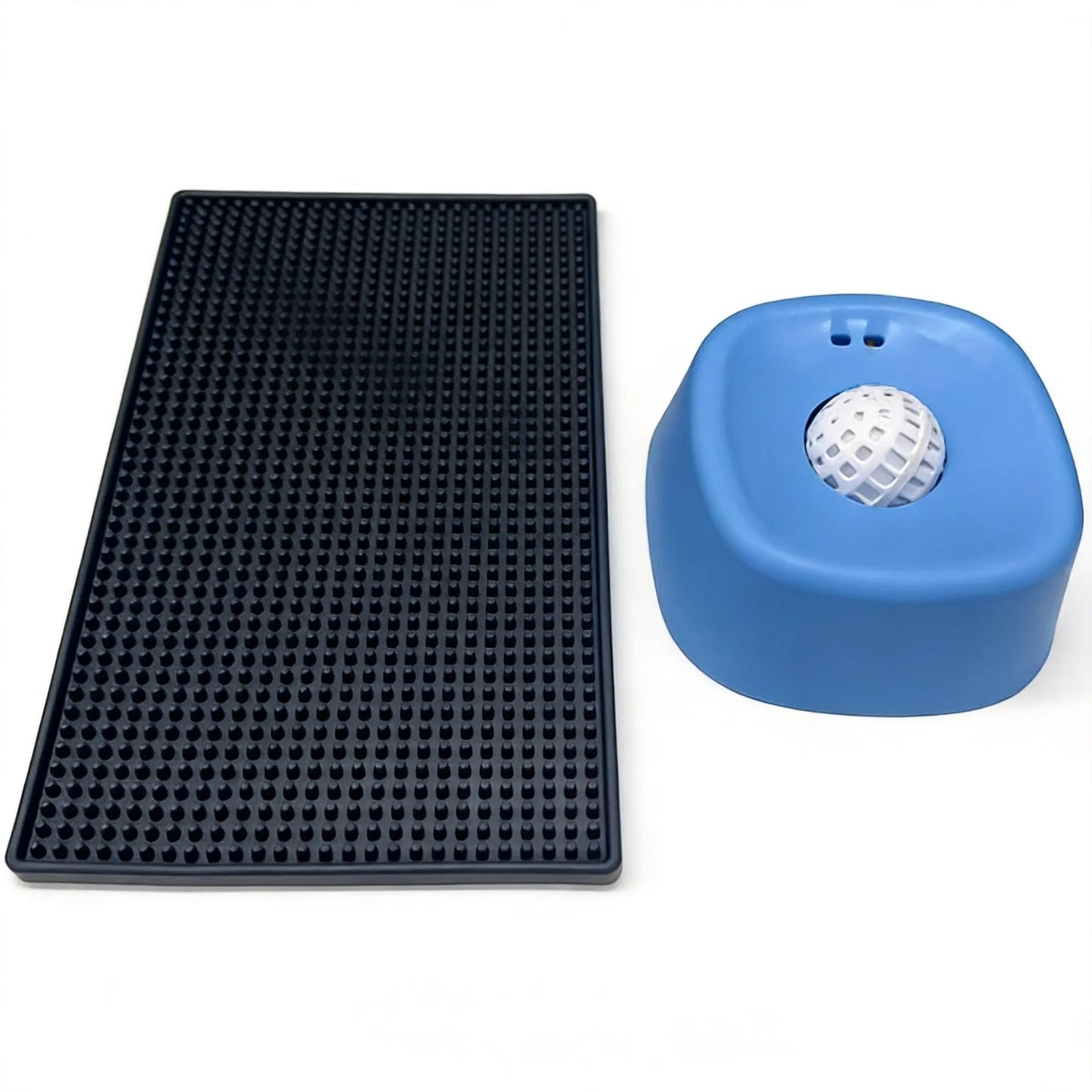 Dog & Cat Slow Feeder Licking Bowl - Food Slow Feeder with Built-In Rolling Ball for Spill Prevention, Multi-Use Feeding Vessel for Bone Broth & Yogurt, Optional Anti-Slip Base Pad