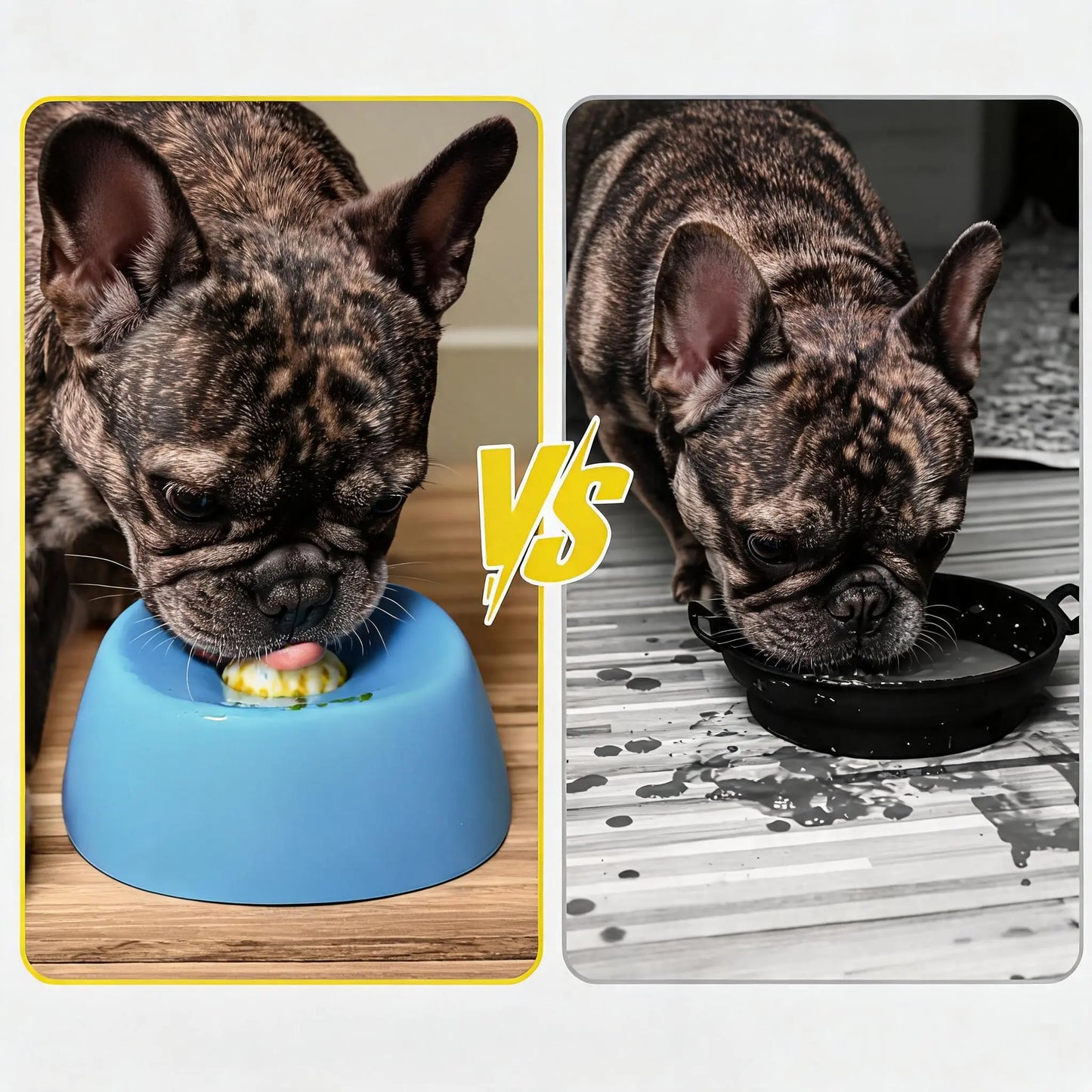 Dog & Cat Slow Feeder Licking Bowl - Food Slow Feeder with Built-In Rolling Ball for Spill Prevention, Multi-Use Feeding Vessel for Bone Broth & Yogurt, Optional Anti-Slip Base Pad