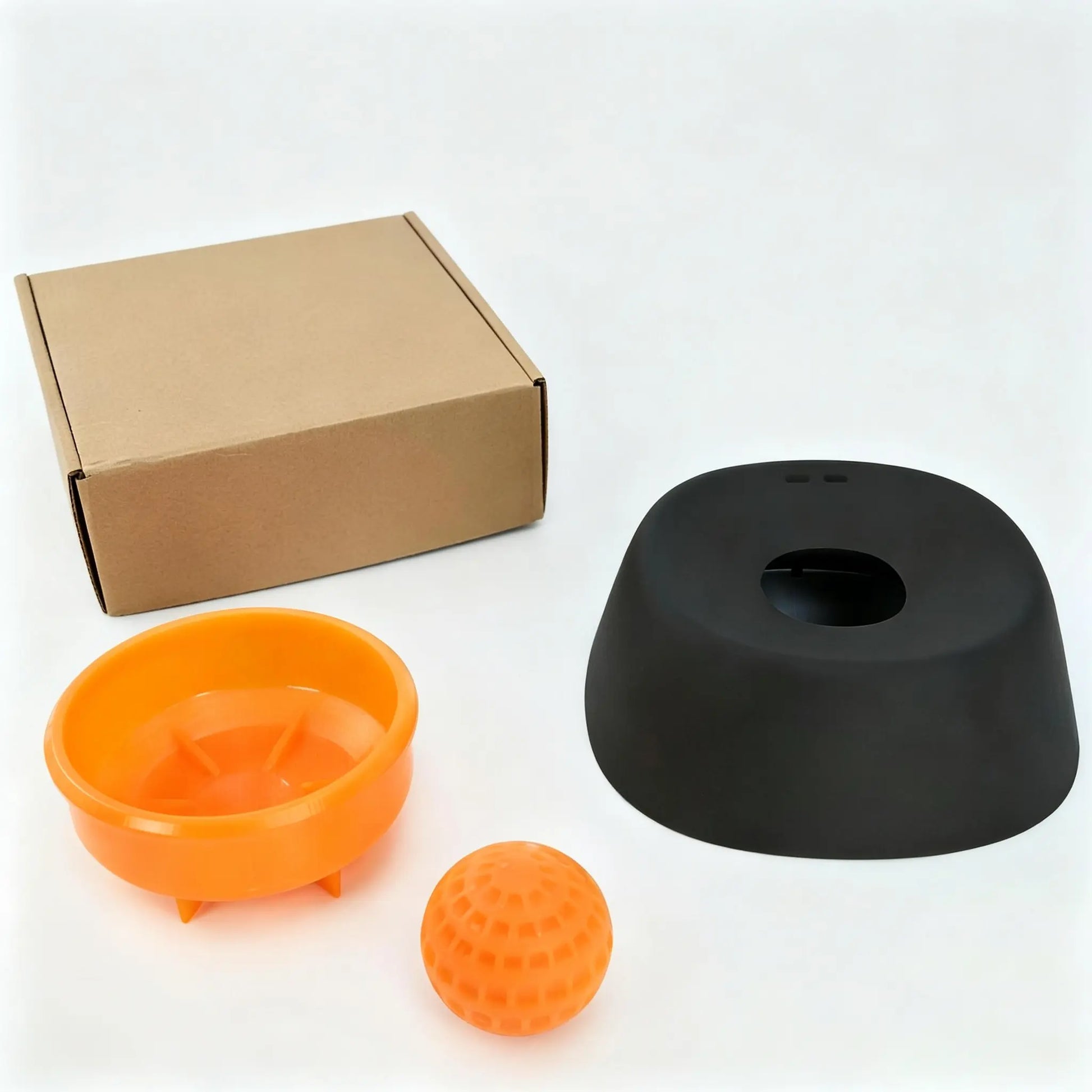Dog & Cat Slow Feeder Licking Bowl - Food Slow Feeder with Built-In Rolling Ball for Spill Prevention, Multi-Use Feeding Vessel for Bone Broth & Yogurt, Optional Anti-Slip Base Pad