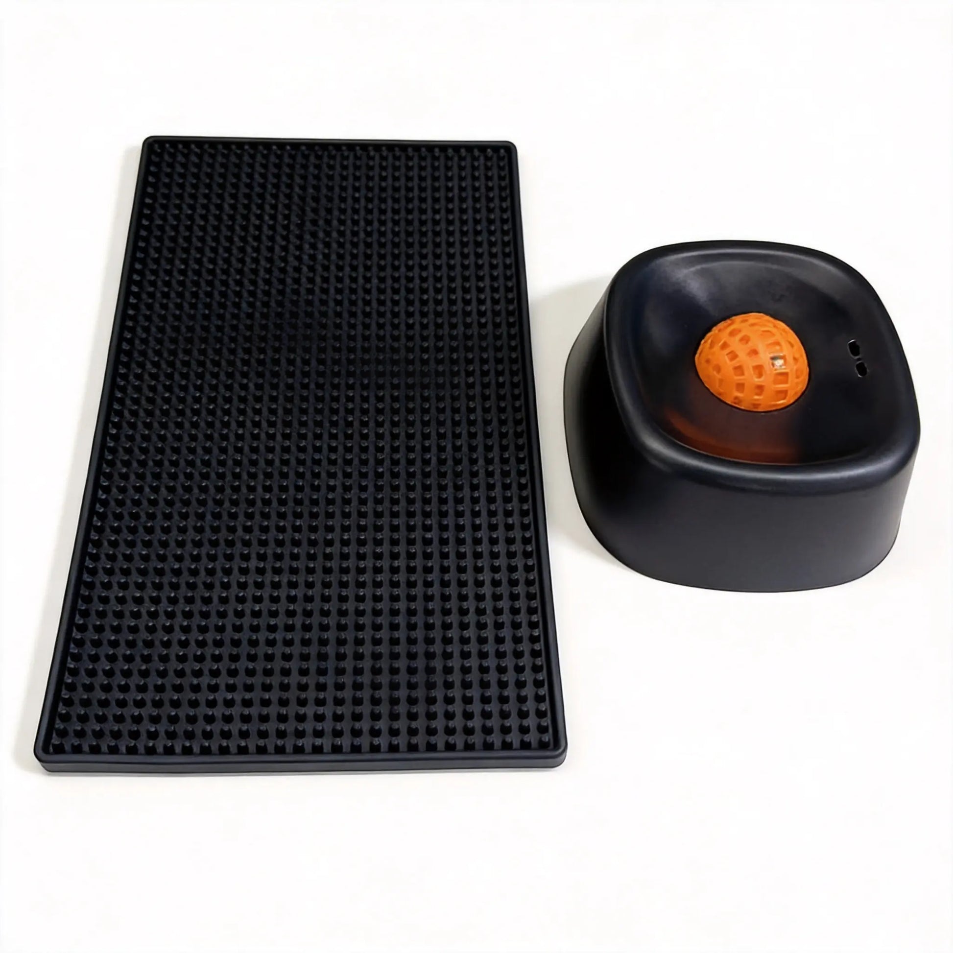Dog & Cat Slow Feeder Licking Bowl - Food Slow Feeder with Built-In Rolling Ball for Spill Prevention, Multi-Use Feeding Vessel for Bone Broth & Yogurt, Optional Anti-Slip Base Pad